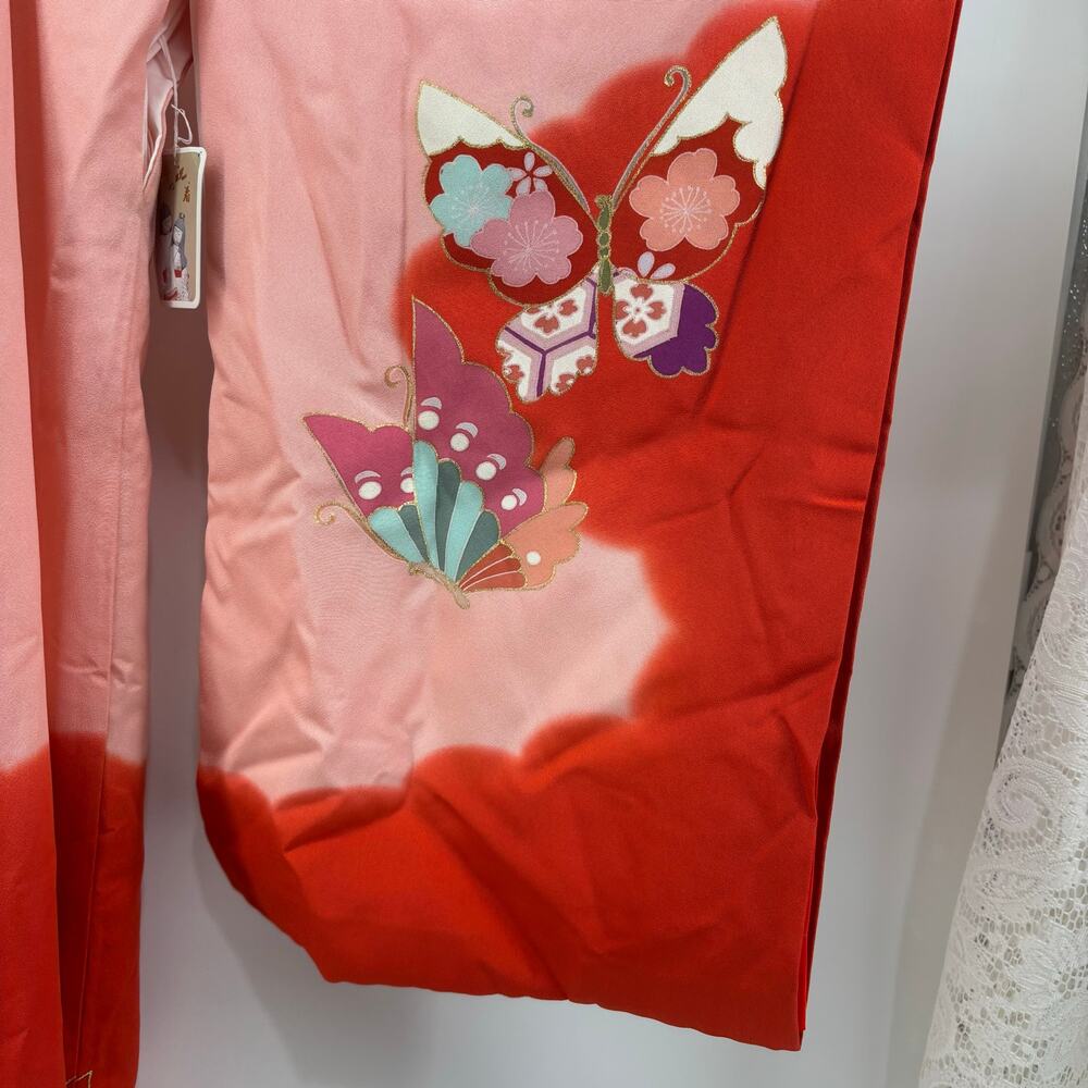 Japanese Kimono Womens XXS Pink Red Robe Costume Traditional Child Dress Up - Picture 14 of 16